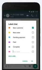 categorias whatsapp business