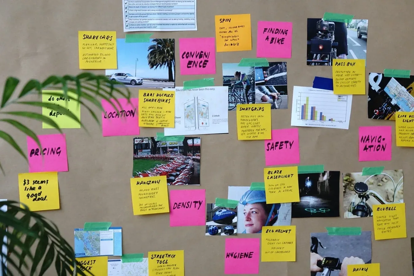 mural com post-its