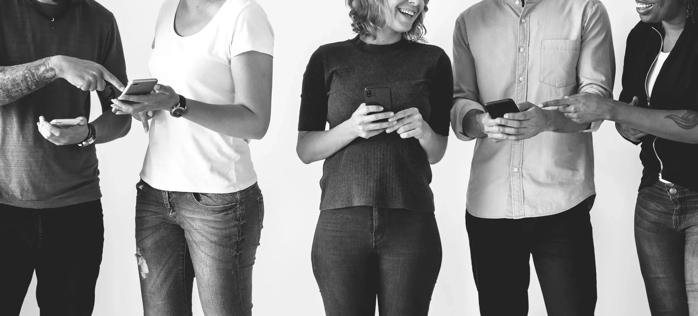 1 people using smartphones