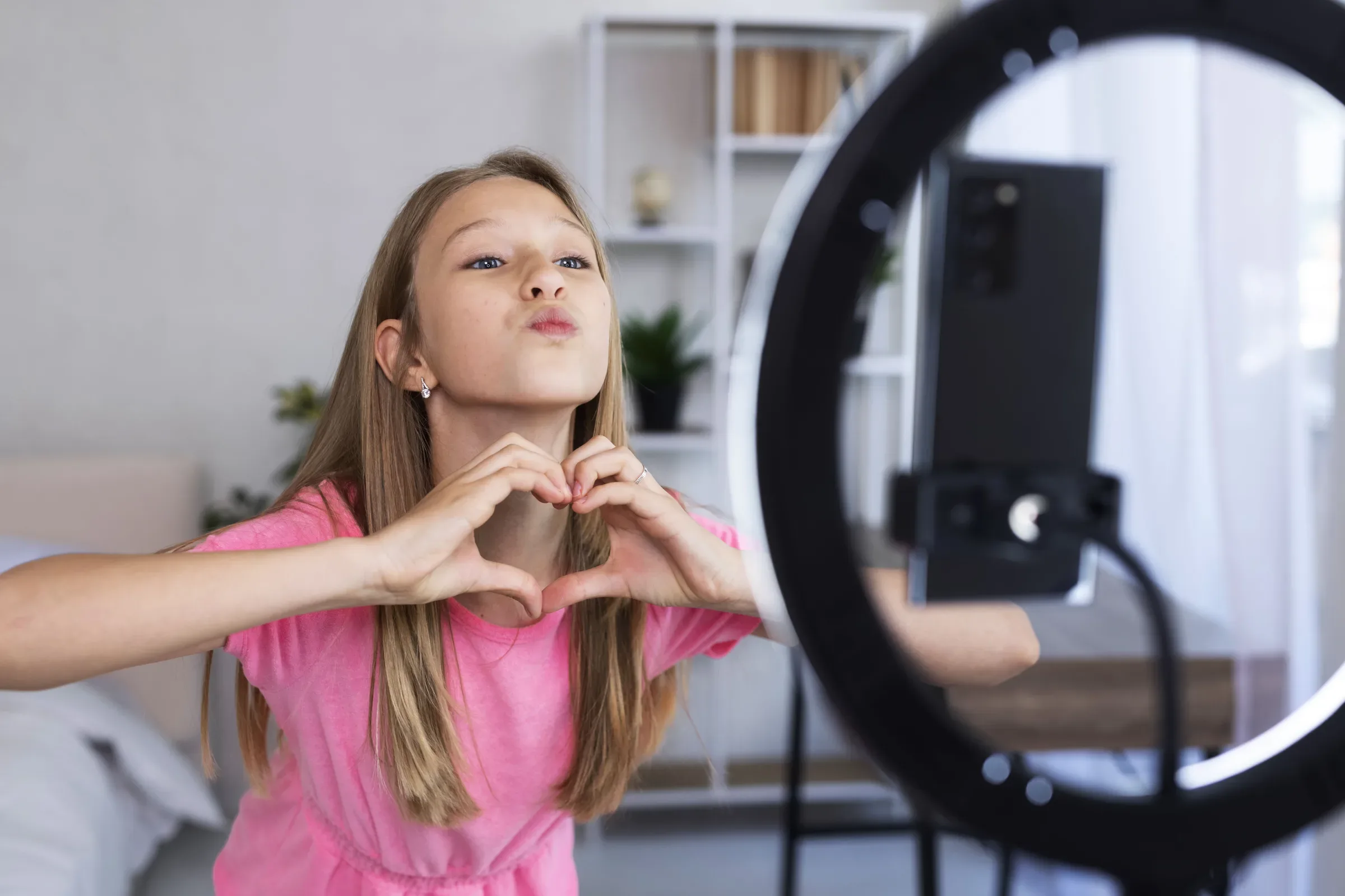 3 medium shot girl recording video