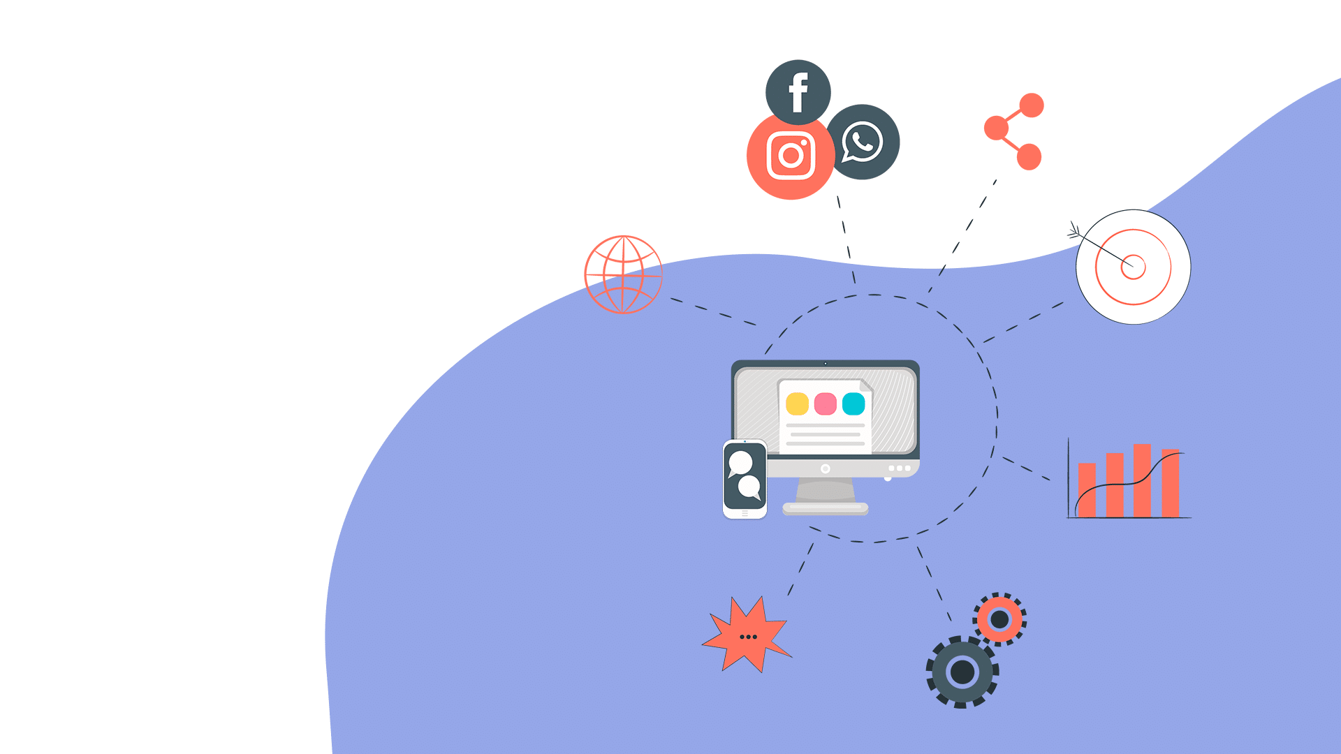 ilustração automação de marketing