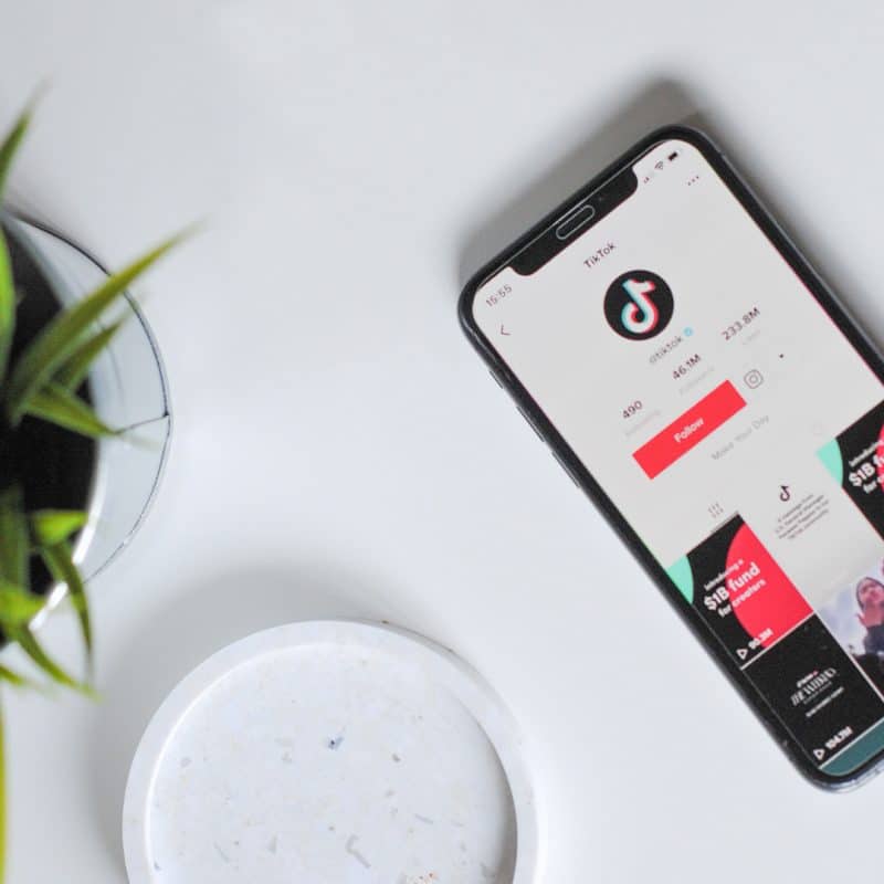 smartphone with the tiktok app