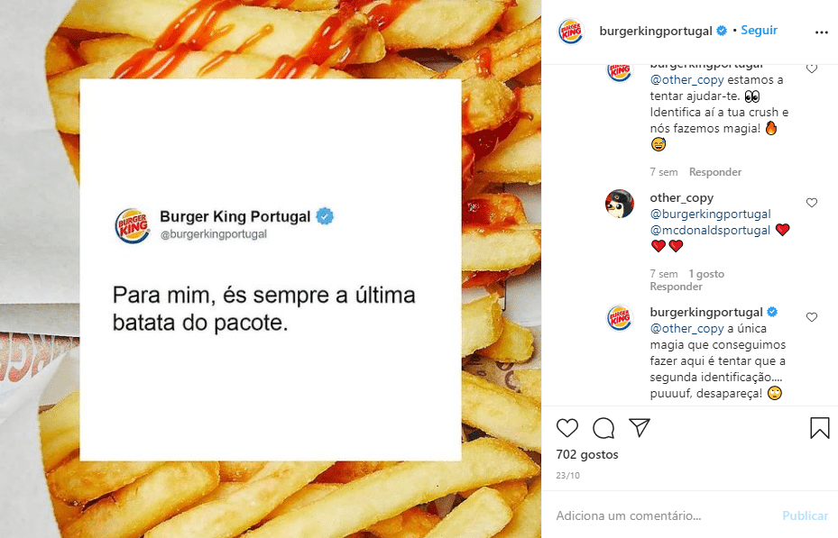 resposta do burger king no facebook ao seguidor