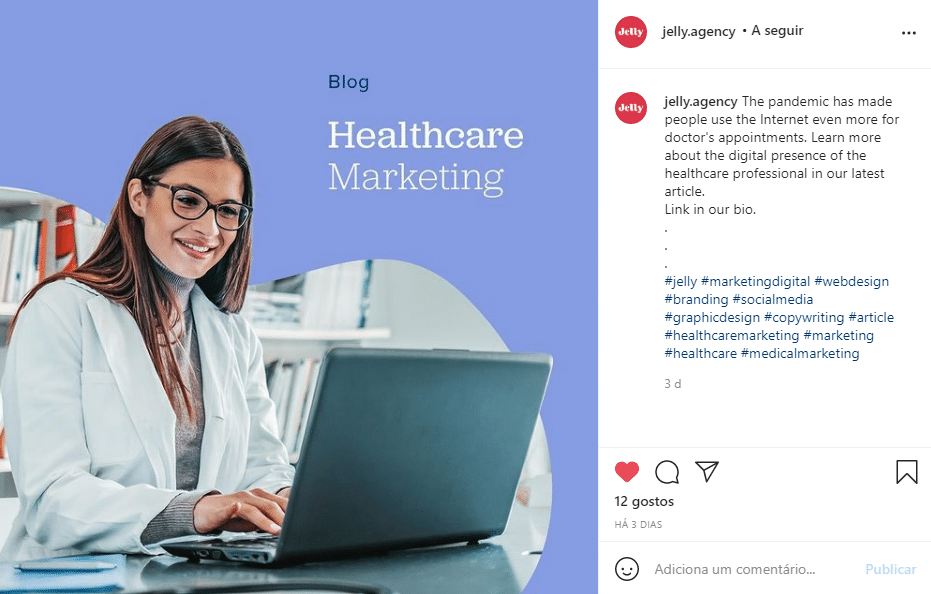 jelly.agency instagram post about an article