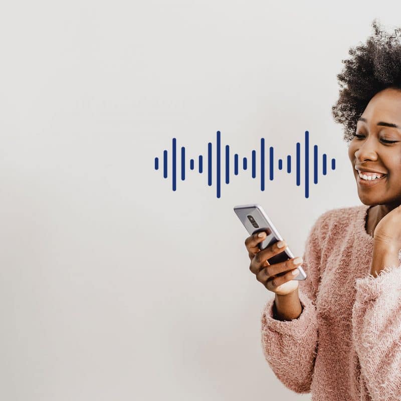 woman with headphones
